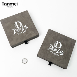 Custom Logo Grey Luxury Drawer Jewelry <b>Box</b> Sliding <b>Gift</b> Packaging for Necklaces <b>Earrings</b> and Bracelets - Product Image 3
