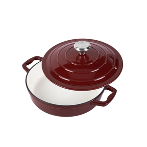<span class=keywords><strong>Olla</strong></span> de hierro fundido esmaltado para mariscos, paella, <span class=keywords><strong>olla</strong></span> redonda poco profunda de hierro fundido con tapa - Product Image 3