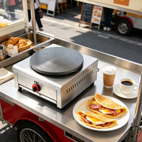 Machine à crêpes électrique rotative à plaque unique en acier inoxydable avec plaque en fonte antiadhésive et température réglable