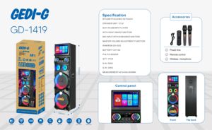 Altavoz Portátil GD-1419 para YouTube, 800W de Alta Potencia, con Luces LED RGB V5.0, Carga Inalámbrica, Multifuncional, para Exteriores - Product Image 4