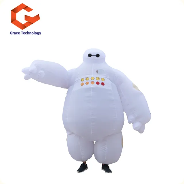 Kostum Maskot Pahlawan Besar Tiup Kartun Baymax Iklan Populer untuk Promosi