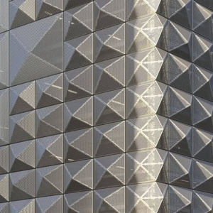 Panneaux décoratifs de façade extérieure de <span class=keywords><strong>maison</strong></span> <span class=keywords><strong>moderne</strong></span> en perforation 3D personnalisée, placage en aluminium, revêtement mural extérieur - Product Image 5
