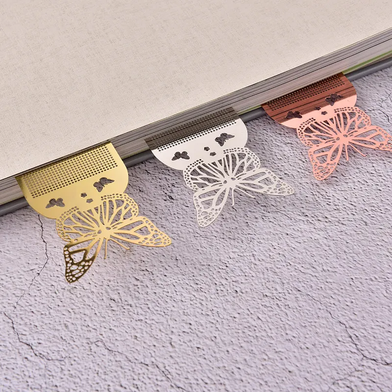 1 Cái Dễ Thương Bướm Cross Stitch Kim Loại Bookmark Cho Cuốn Sách Giấy DIY Vá Thêu Thủ Công Mỹ Nghệ Bookmark Từ