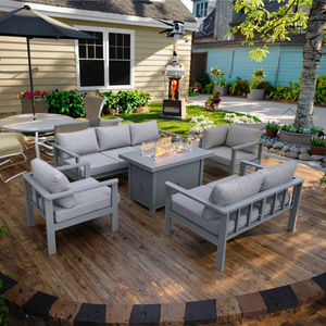 Promo Table rectangulaire pour foyer de patio en aluminium avec canapé - Product Image 1