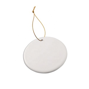Promotional Customized Logo <strong>Ceramic</strong> Xmas Tree DIY Photo Circle Hanging Charm Sublimation <strong>Blank</strong> Round Christmas <strong>Ornament</strong> - Product Image 3