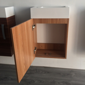 E-co Friendly Peinture MDF Salle De Bains Vantiy Carton Résine Housen Bagno Carré Moderne 16 pouces Petite Vanité Unité Blanc - Product Image 6