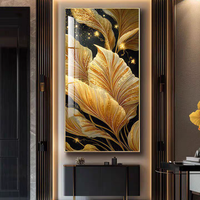 Décoration murale moderne haut de gamme en forme de feuille, art mural tendance, impression numérique, peinture décorative en porcelaine 3D sur papier