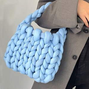 Sac fourre-tout en crochet fait <span class=keywords><strong>main</strong></span> Yilin, nouvelle mode, couleur personnalisée, grande capacité, tricot DIY, pour femmes - Product Image 5