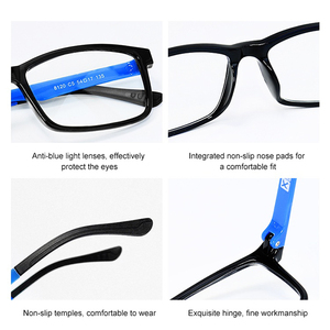 Kacamata Pria Berkualitas Tinggi Bingkai Kecil Warna Hitam untuk Membaca, Komputer, Google, OEM, Kerja, Keselamatan, Kacamata dengan Logo Kustom - Product Image 4