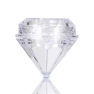 Оптовая продажа косметических банок для горшков, мини-образец, 4 г, 5 г, алмазная прозрачная пластиковая банка в форме сердца