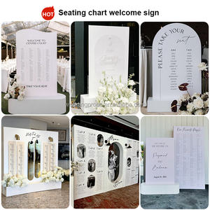 婚礼拱门背景黑色亚克力镜子名单座位表活动用品装饰背景 - Product Image 6