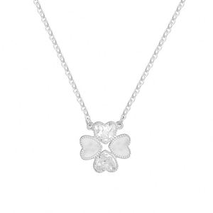 Collar con Colgante de Trébol de la Suerte en Plata 925 con Cadena Delicada y Circonita Cúbica 5A, Diseño Dylam, Nueva Llegada - Product Image 1