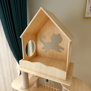 Rascador de madera moderno personalizado, torre de árbol grande para <span class=keywords><strong>gatos</strong></span>, juguetes de <span class=keywords><strong>escalada</strong></span> duraderos para <span class=keywords><strong>gatos</strong></span> de interior - Product Image 4