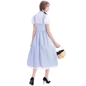 Robe Alice pour femme, costume de scène pour adulte, jupe en vichy bleu avec accessoire panier, tailles S-3XL - Product Image 3
