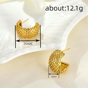 Orecchini a perno testurizzati di ispirazione francese per donna, stile vintage, per uso quotidiano, regalo per feste, accessori - Product Image 5
