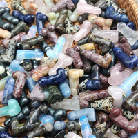 Mini consoladores de cristal para pene, tamaño pequeño de 2,8 cm, artesanía curativa de cristales, piedras curativas