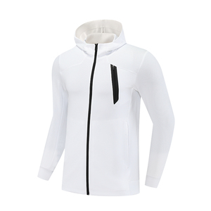 Fashion Custom Blank Men Nylon Set With Zipper High Quality Casual Hoodies And Sweat Pants Set For Men - Product Image 1