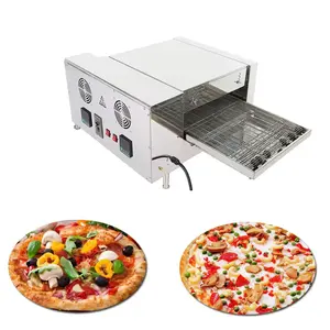 Diskon oven panggang roti oven pizza dengan sabuk konveyor baja tahan karat