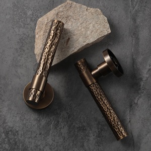 Ensemble de poignées de porte en cuivre pur martelé bronze antique, quincaillerie complète pour villa, poignée de meuble assortie, poignée de tiroir de luxe - Product Image 5