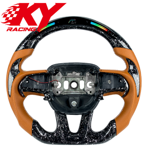 Volant de voiture en fibre de carbone avec LED RPM pour Dodge Challenger Charger Durango SRT Hellcat Scat Pack SRT8 pour Jeep Grand Cherokee - Product Image 1