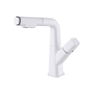 Robinet de lavabo élégant et moderne en laiton à montage sur plan, <span class=keywords><strong>mitigeur</strong></span> à poignée unique, cartouche céramique, rotation à 360 degrés, multifonctionnel chaud/froid - Product Image 2