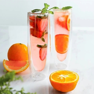 Verre à cocktail réutilisable à double paroi de style luxe léger allemand, flûte à vin rouge pour mariage, restaurant, <span class=keywords><strong>liqueur</strong></span>, vin mousseux - Product Image 4
