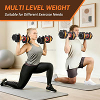 Haltères réglables 11 kg (25 lb), ensemble d'haltères avec poignée antidérapante et solution de rangement, haltères compacts pour la salle de sport à domicile