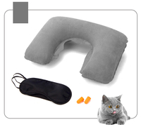 Oreiller de voyage gonflable personnalisé en forme de U en PVC floqué avec logo