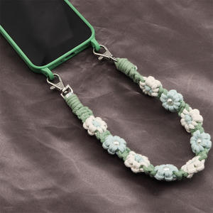 En gros, Cordon de suspension pour téléphone portable à motif floral tissé, Lanière de cou, Dragonne de poignet, Chaîne de téléphone amovible, Lanière pour gobelet - Product Image 3