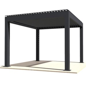 Pergola rectangulaire de <span class=keywords><strong>jardin</strong></span> 4x4m en aluminium avec lames orientables, auvent de pergola, gazebo - Product Image 1