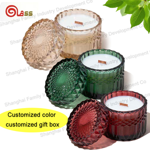 Wholesale Luxury <strong>Unique</strong> Christmas Glass Empty <strong>Candles</strong> Vessels Containers Holders Jars Bowls with <strong>Lids</strong>