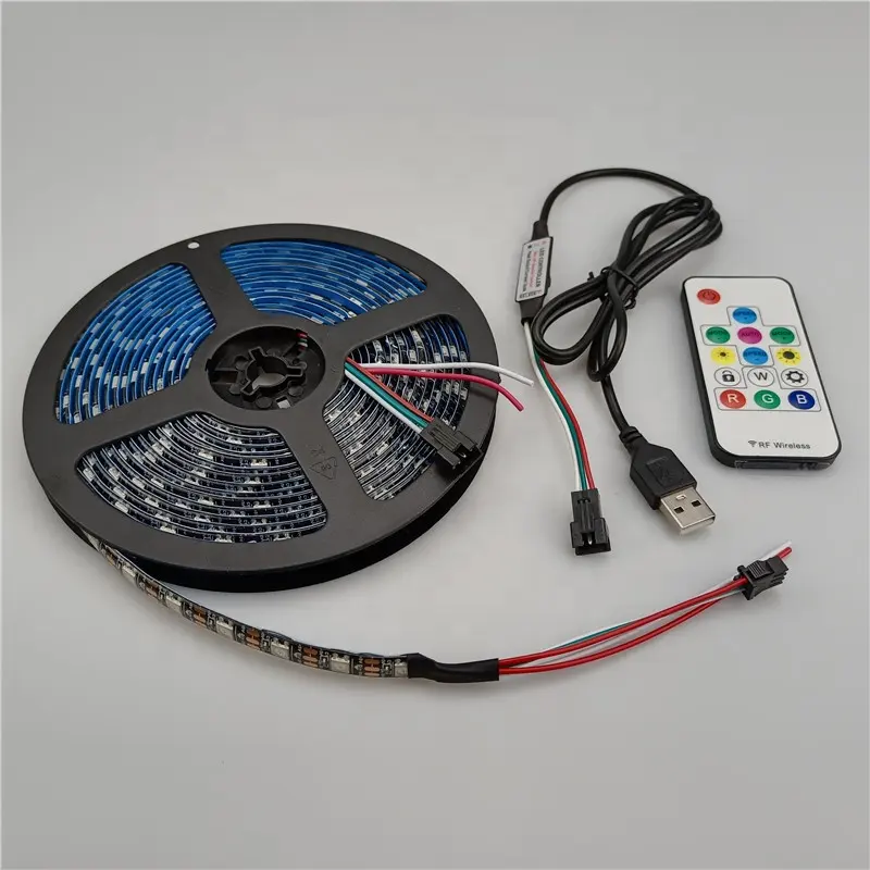 DC5V แอดเดรส sk6812 ws2812 ws2812b แอดเดรสแต่ละคน Magic ดิจิตอล ws2812b DC5V RGB IC ไฟ LED Strip