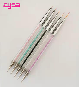 Ensemble de 5 pinceaux à double face pour nail art, pinceau angulaire de précision et stylo à points pour la création de manucures professionnelles - Product Image 5