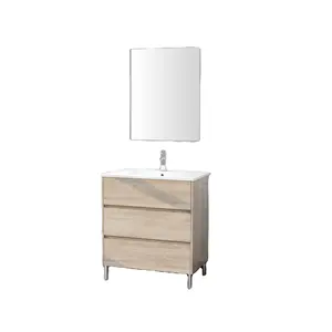 Vòi nước phòng tắm Fame nhà máy bán hàng trực tiếp đơn giản MDF Melamine freestanding tủ phòng tắm Vanity với kim loại chân tủ phòng tắm vanities muebles de baño