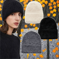 Bonnet d'Hiver en Tricot Angora Épais et Doux pour Homme et Femme, Vente en Gros, Dessin Animé, Skullies