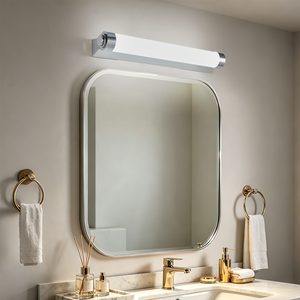 Modern LED <b>Bathroom</b> Mirror <b>Light</b> Warm White 3500K IP44 <b>Waterproof</b> Surface Mounted Polished Chrome Contemporary Design - Product Image 1