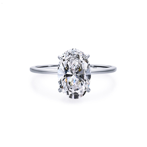Anello <span class=keywords><strong>Nuziale</strong></span> di Fidanzamento Scintillante da Donna in <span class=keywords><strong>Argento</strong></span> Sterling S925 Placcato Rodio con Zirconia Cubica Taglio Ovale 8mm*12mm, Gioiello da Sposa - Product Image 1