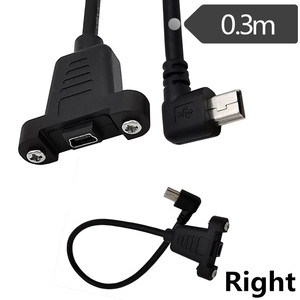 Cable adaptador mini USB tipo B 5P macho a hembra en ángulo recto de 0.3M con montaje de tornillo para dispositivos digitales - Product Image 4
