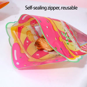 Sachet Doypack à motif de petit train mignon, anti-humidité, avec fermeture éclair, pour emballage alimentaire, bonbons et aliments pour animaux, découpé irrégulièrement, très demandé - Product Image 3