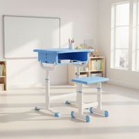 Ensemble de bureau pour commande en gros, qualité testée, bureau et chaise pour étudiant avec étagère, bureau et chaise d'étudiant légers