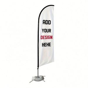 Bandera de Plumas Personalizada con Logotipo, Portátil, de Doble Cara, para Exteriores, con Soporte, para Ferias Comerciales y Promociones - Product Image 1