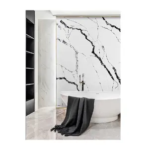Calacatta白色大板石英淋浴瓷砖浴室墙