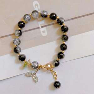 Chinese Style <b>Beads</b> Trendy Exquisite Grey Crystal Stretch <b>Bracelet</b> Transparent Glass Crystal <b>Beads</b> <b>Bracelet</b> for Women Jewelry - Product Image 1