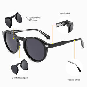 Gafas de sol redondas minimalistas europeas y americanas para mujer, montura de PC, lentes TAC, protección Uv400, moda de viaje, conducción - Product Image 5