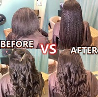 Extensiones de Cabello Humano Vietnamita 12A de Doble Trama con Queratina, Liso Kinky, Punta Plana Invisible, Extensiones de Cabello con Queratina K-tip