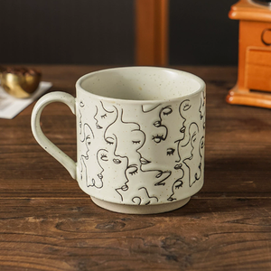 Tazza in Ceramica con Gatto Cartoonesco, Stile Retrò Maculato, Tazza da Caffè in Stile Giapponese <span class=keywords><strong>per</strong></span> Amanti dei Gatti - Product Image 2