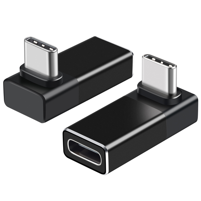 90 Degree USB C to C Adapter(240W 40Gbp 8K),Right Angle USB C Male to USB C Female Adapter, USB4 Type C Power Data Extender