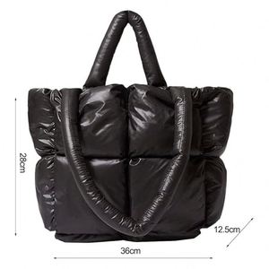 2026 Designer Quilted Women's Padded <b>Tote</b> Luxury Winter <b>Nylon</b> Cotton Crossbody Handbag Two Open Shoulder Shopping <b>Bag</b> - Product Image 3