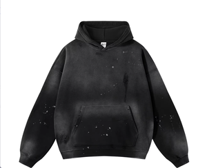 Sweat-shirt à capuche pour homme FLOWORA, coupe classique, couleur unie, coton French Terry avec impression DTF - Product Image 3