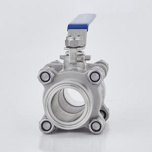 Vanne à bille à connexion rapide de type pince manuelle en acier inoxydable de qualité alimentaire 304/316, vanne à bille à trois pièces à commande manuelle - Product Image 1